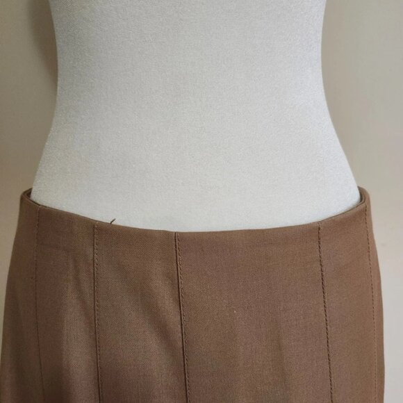 Banana Republic Skirt Women's 4 Tan/Camel, Pleated Wool Blend A-Line Preppy - Picture 2 of 5